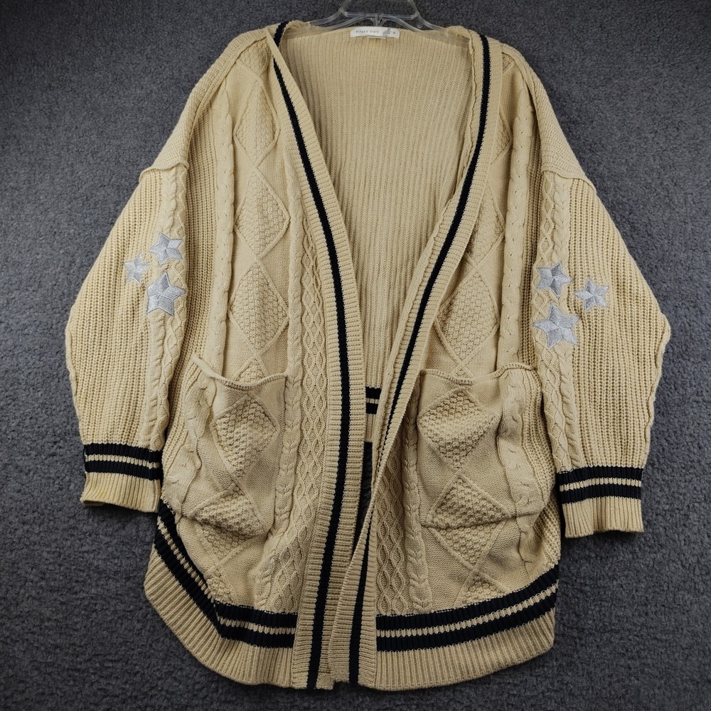 Altar'd State Cardigan Sz XL Star Varsity Stripe Taylor Swift Style Oversized
